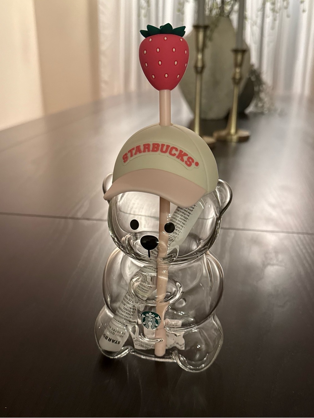 Starbucks Strawberry Bearista Glass Cup